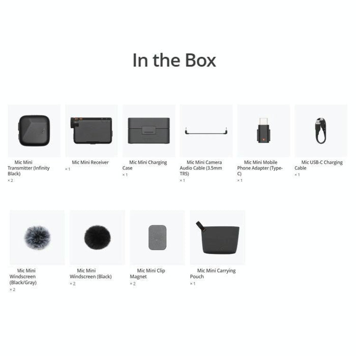 2 Tx + 1 Rx + Charging Case For Dji Microphone Mini