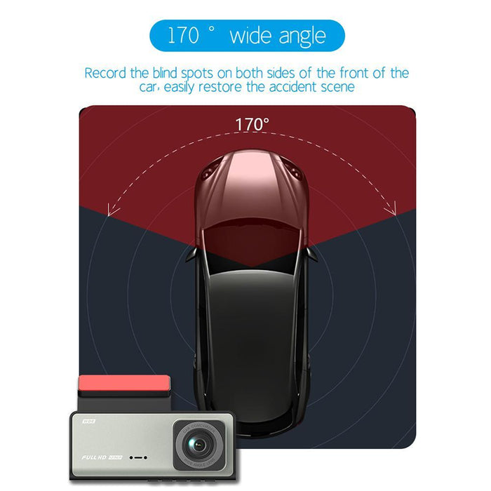 1080P 3-Lens Infrared Night Vision Driving Recorder With Wifi