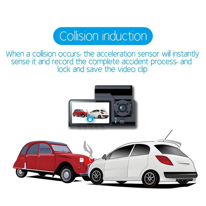 1080P 3-Lens Infrared Night Vision Driving Recorder With Wifi