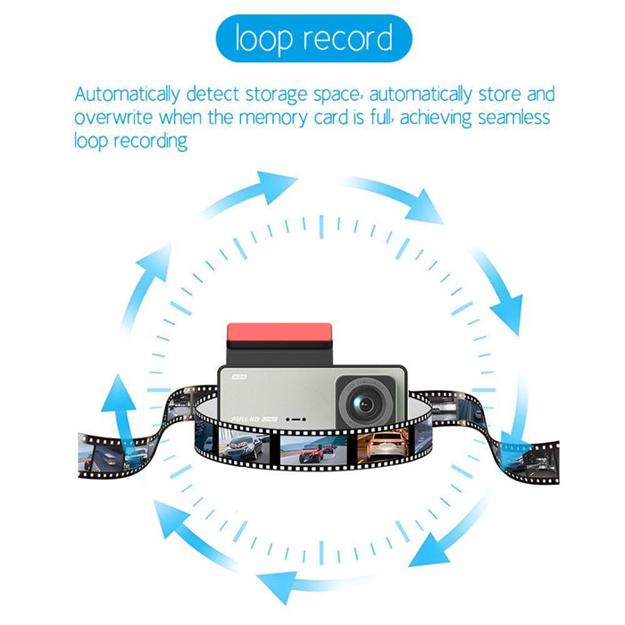 1080P 3-Lens Infrared Night Vision Driving Recorder With Wifi