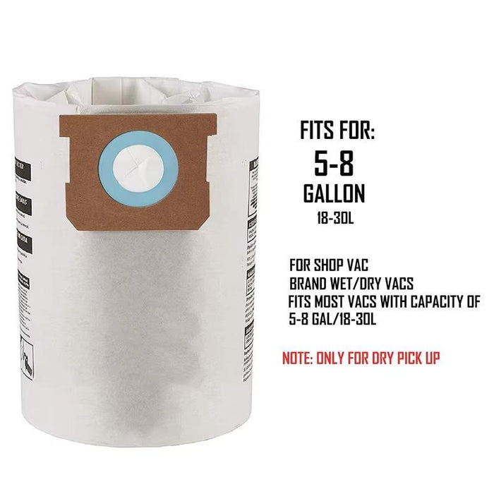 3-Pack Dust Bags For 5-8 Gallon Vacuums Replacement Parts