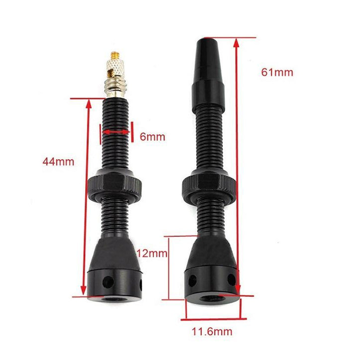 44Mm Black Tubeless French Vacuum Valve For Mountain Road Bikes