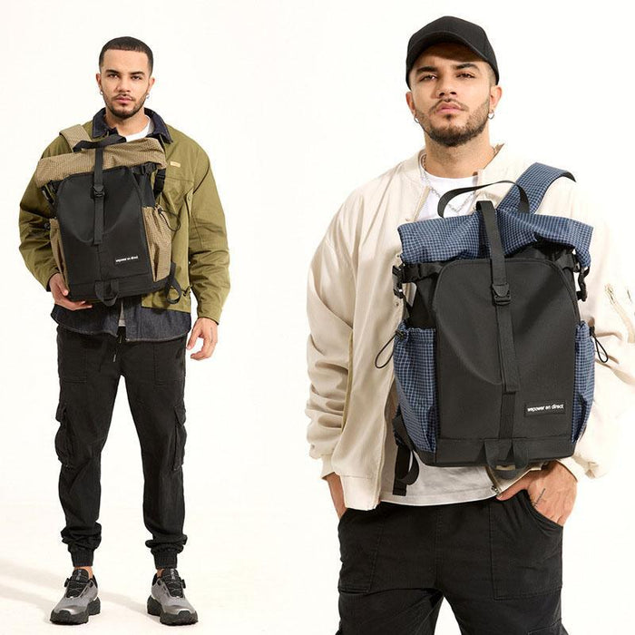 Large Capacity Contrast Backpack For Commuting