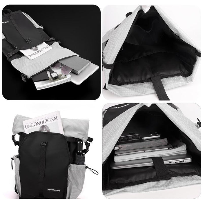 Large Capacity Contrast Backpack For Commuting