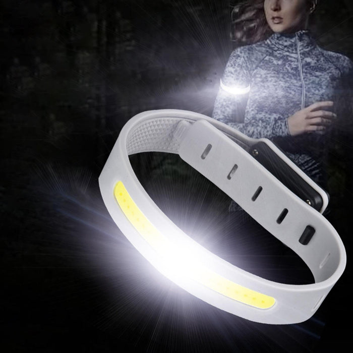 Cob Rechargeable Armband Light For Night Running Gray