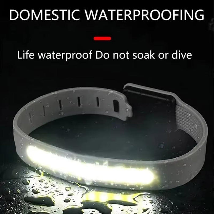 Cob Rechargeable Armband Light For Night Running Gray