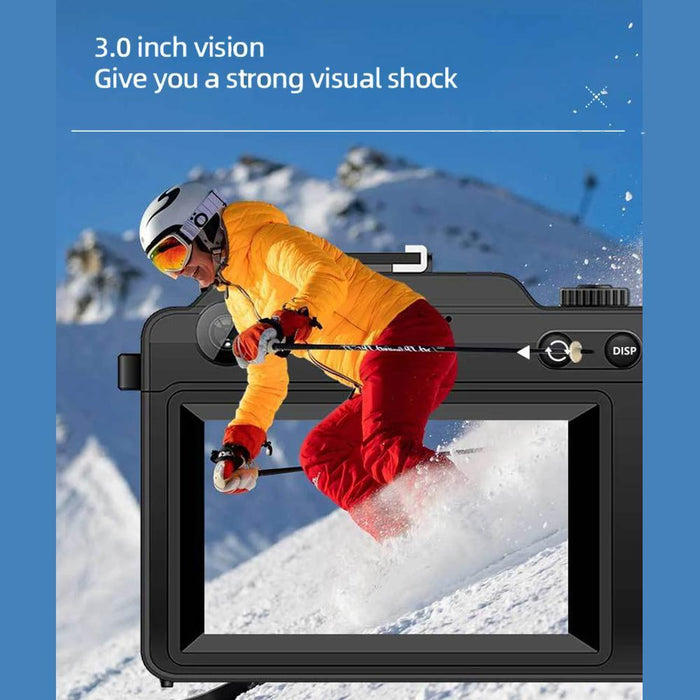 3.0 Inch 4K Hd 18X Zoom Selfie Camera With Wifi & Stabilization Black