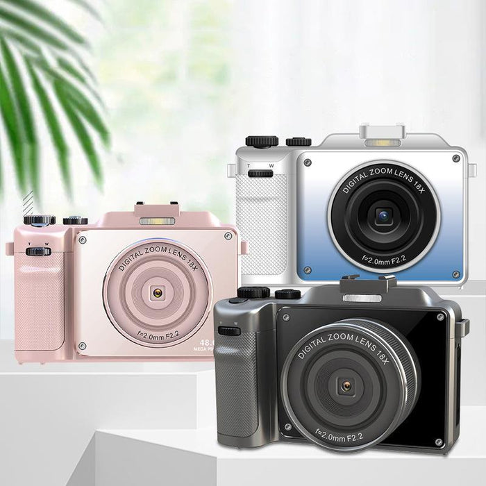 3.0 Inch 4K Hd 18X Zoom Selfie Camera With Wifi & Stabilization Black