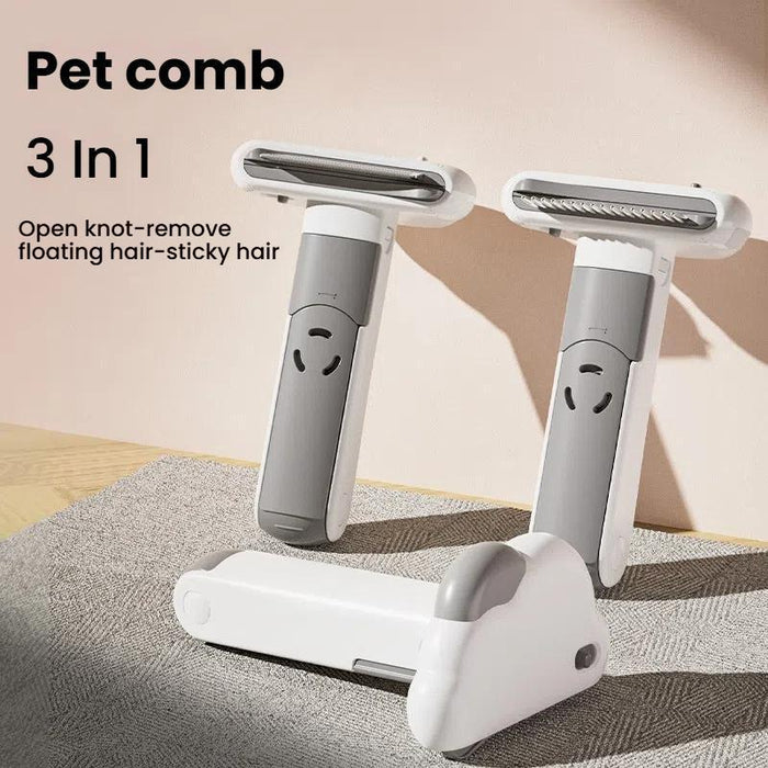 3 In 1 Pet Grooming Comb For Cats And Dogs Removes Loose Hair Detangles Large Curved