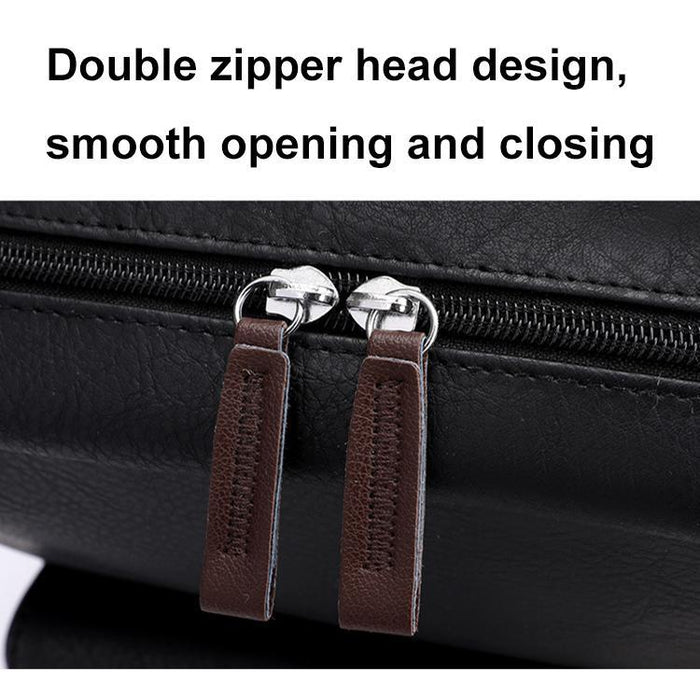 Large Capacity Pu Leather Laptop Backpack For Travel & School