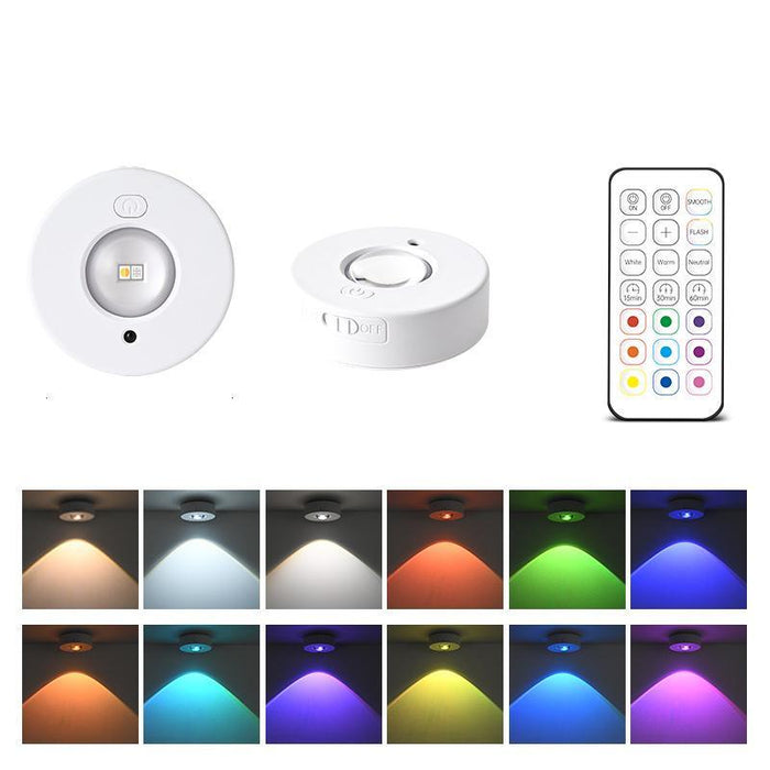 Rechargeable Led Puck Light With Remote Magnetic Mount