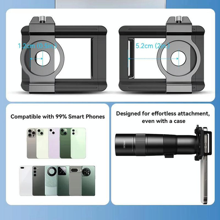 30X 720Mm Phone Telephoto Lens With Tripod Kit Black