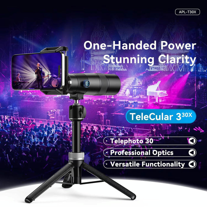 30X 720Mm Phone Telephoto Lens With Tripod Kit Black