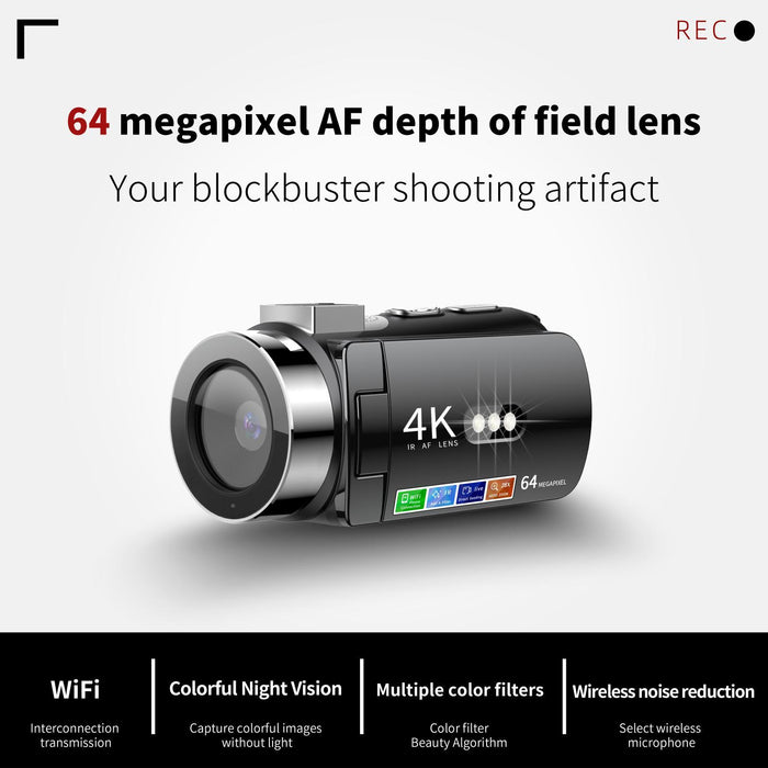 4K Wifi Night Vision Camera Black