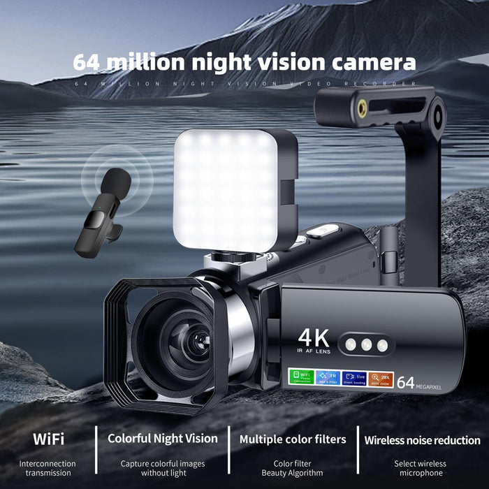 4K Wifi Night Vision Camera Black