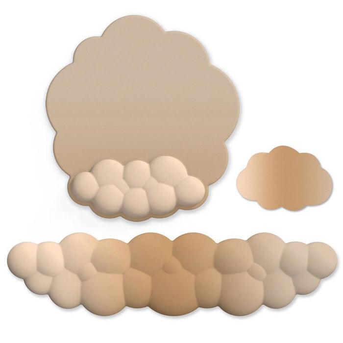 3 Piece Cloudy Gradient Memory Foam Wrist & Mouse Pad Set Blue+Gray