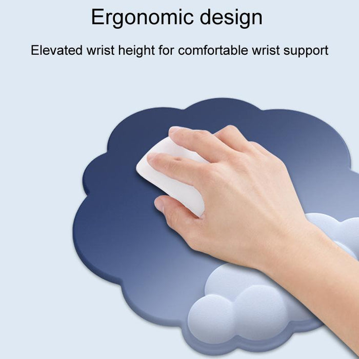 3 Piece Cloudy Gradient Memory Foam Wrist & Mouse Pad Set Blue+Gray