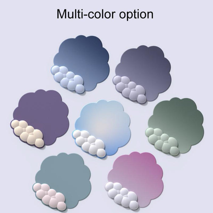 3 Piece Cloudy Gradient Memory Foam Wrist & Mouse Pad Set Blue+Gray