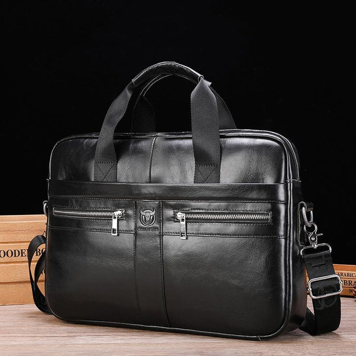 Large Capacity Retro Cowhide Briefcase