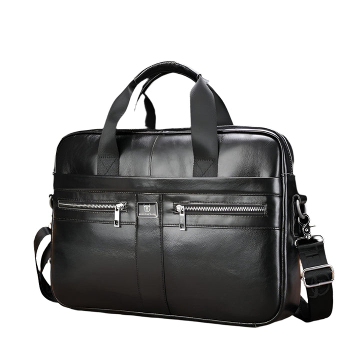 Large Capacity Retro Cowhide Briefcase