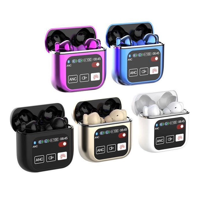 1.9 Inch Tft Full-Colour Touchscreen Wireless 5.4 Earbuds Anc+Enc Noise Reduction In-Ear Sports Earphones