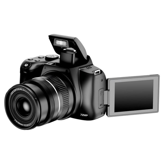 72Mp 4K Wifi Camera With 12X Zoom & Flip Screen