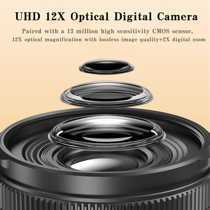 72Mp 4K Wifi Camera With 12X Zoom & Flip Screen