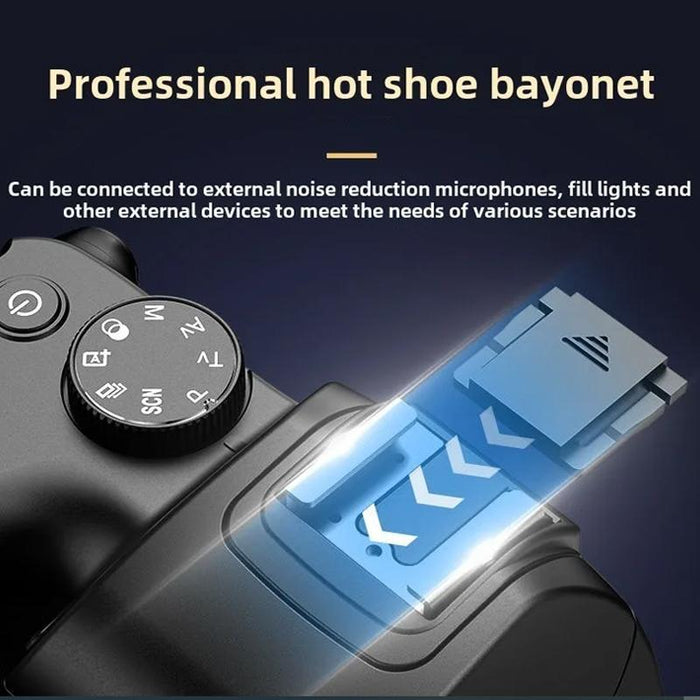 72Mp 4K Wifi Camera With 12X Zoom & Flip Screen