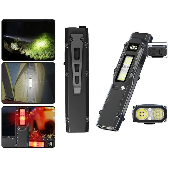 Compact Self-Defense Flashlight With Pen Clip
