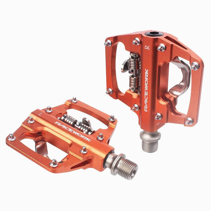 2-In-1 Mtb Pedals Spd + Flat Self-Locking