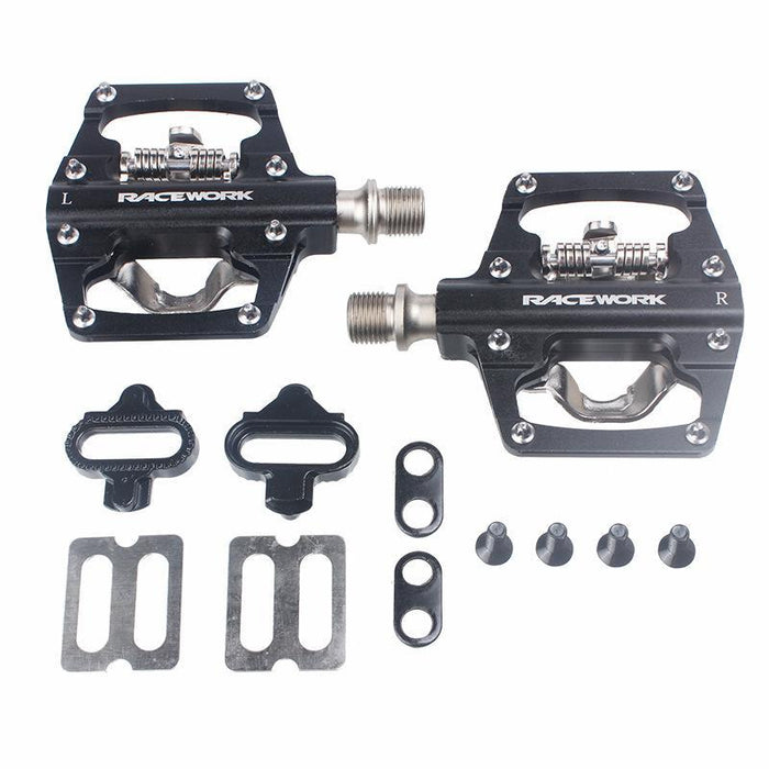 2-In-1 Mtb Pedals Spd + Flat Self-Locking
