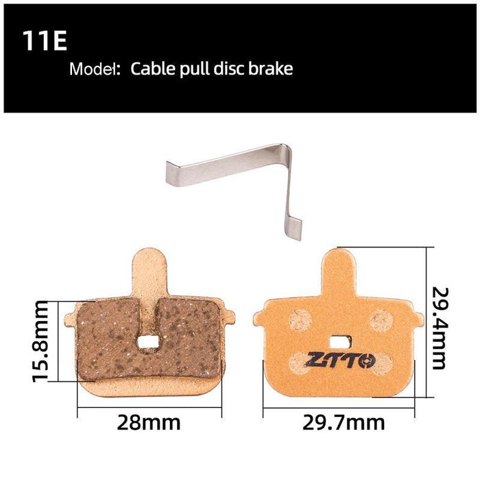 2 Pairs Full Metal Mountain Bike Brake Pads Copper Base Model Mj-01B