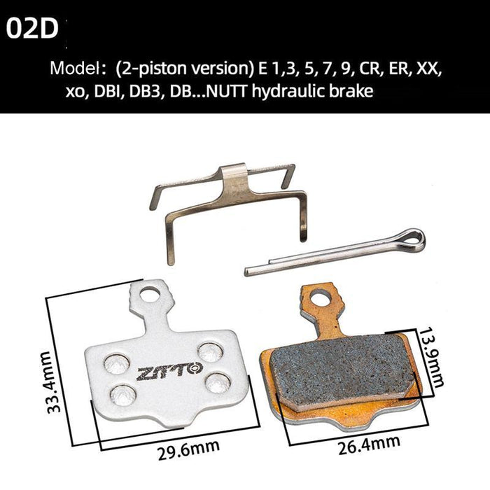 2 Pairs Metal Sintered Disc Brake Pads For Bikes & Scooters