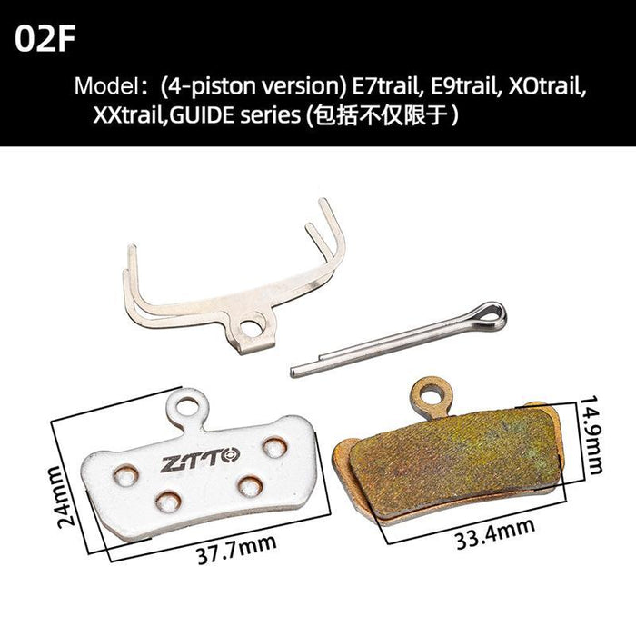 2 Pairs Metal Sintered Disc Brake Pads For Bikes & Scooters