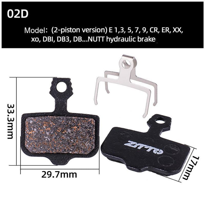 2 Pairs Mtb Disc Brake Pads Semi-Metallic Resin Model Ms-01B