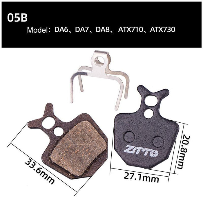 2 Pairs Mtb Disc Brake Pads Semi-Metallic Resin Model Ms-01B