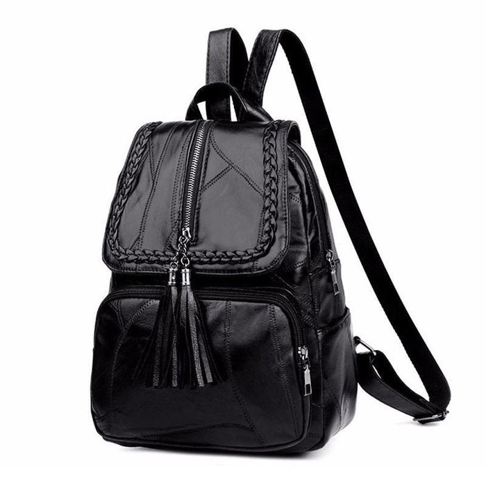 Simple Black Pu Leather Shoulder Bag For Women