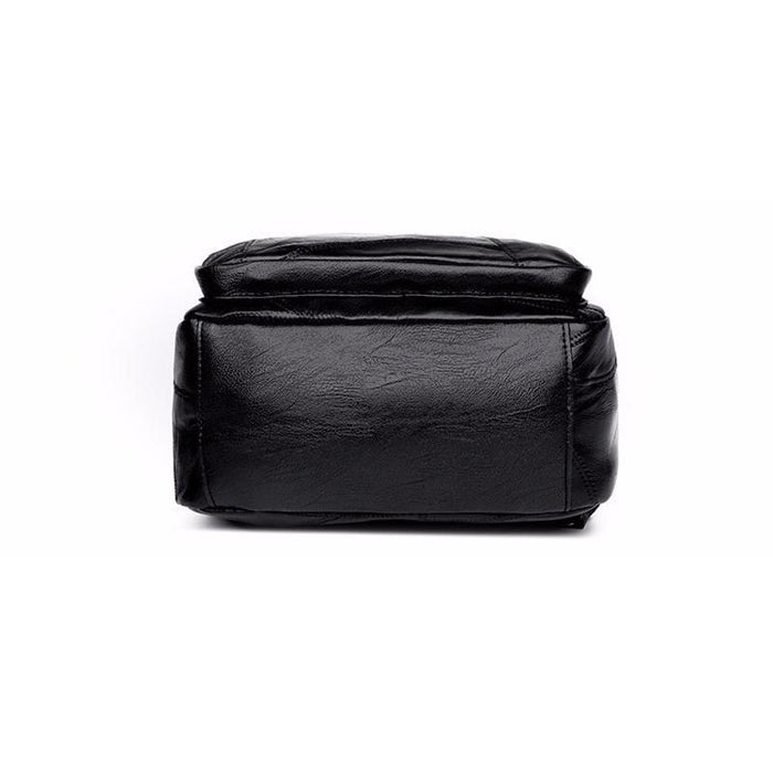 Simple Black Pu Leather Shoulder Bag For Women