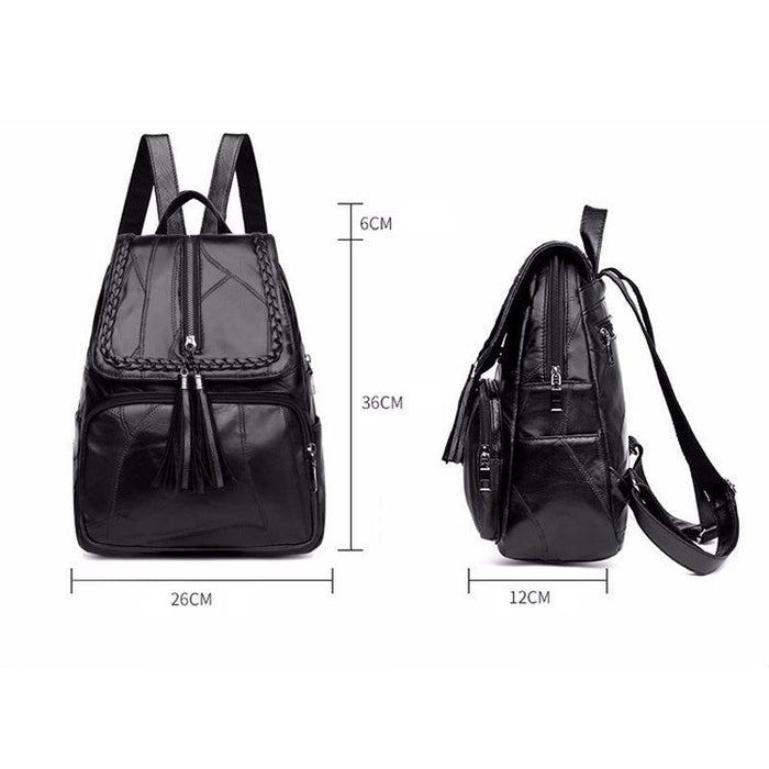 Simple Black Pu Leather Shoulder Bag For Women