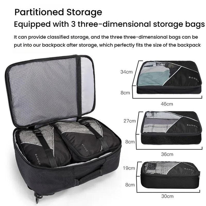 Large Capacity Men Backpack With Shoulder Strap Black