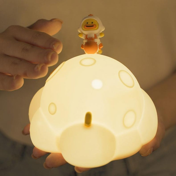 Cartoon Astronaut Moon Lamp Warm Light
