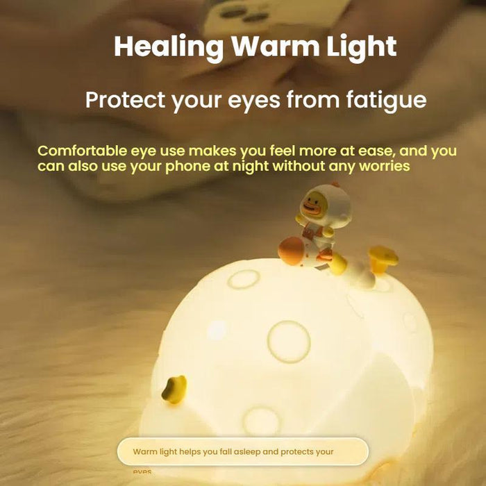 Cartoon Astronaut Moon Lamp Warm Light