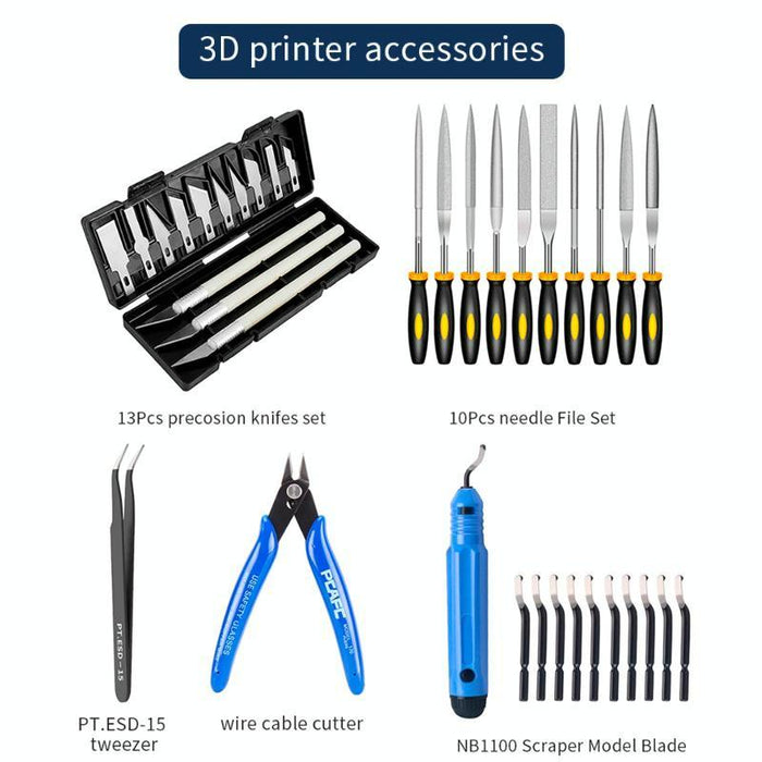 36-Piece 3D Printer Tool Kit Cleaning Carving Filing Trimming & Polishing
