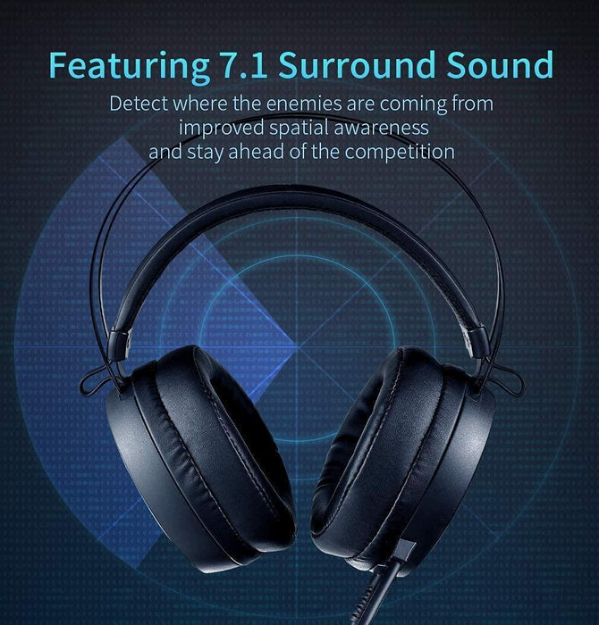Rgb Gaming Headset With Virtual 7.1 Surround Sound And Noise Reduction