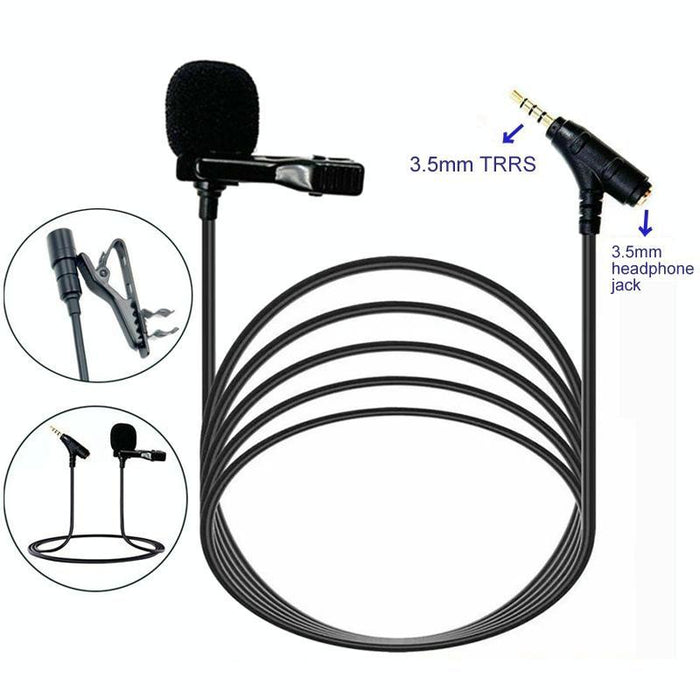 3.5Mm Lavalier Microphone With Earphone Jack & Clip