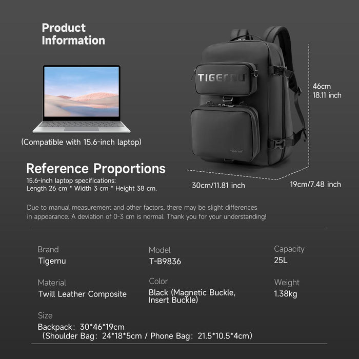 3-In-1 Convertible Backpack For Sports & Commuting