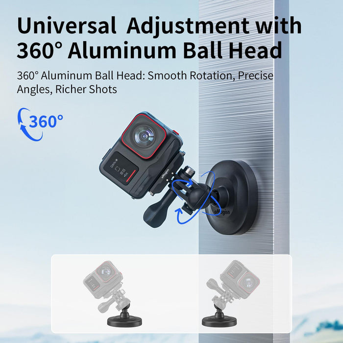 Am19 3 In 1 Magnetic Ball Head Mount Camera Strong Magnetic Universal Ball Head Dual Interface