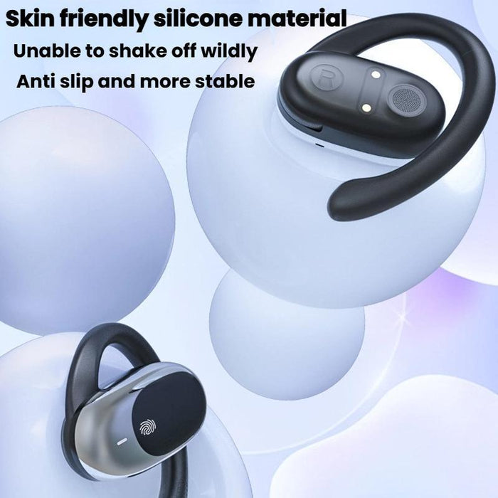 Air Conduction Bluetooth Earphones With Transparent Digital Display Case