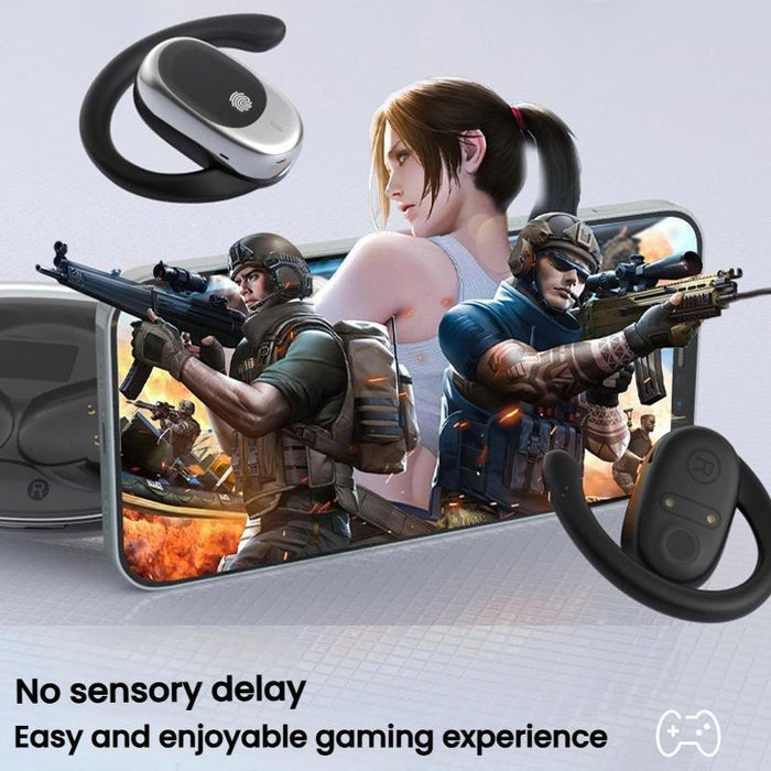 Air Conduction Bluetooth Earphones With Transparent Digital Display Case