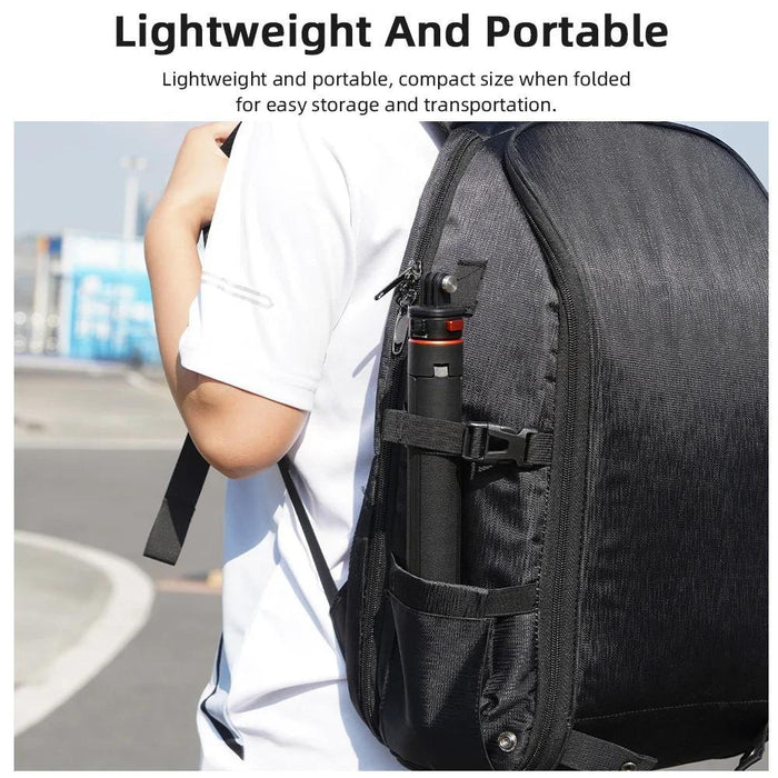 1.63M Magnetic Quick-Release Tripod Selfie Stick For Action Cameras For Vlogging Outdoor Sports Black